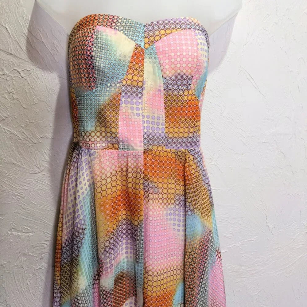 Guess Party Dress Womens 4 Rainbow Pastel Asymmetrical Hi Low Fairy Formal Gown - Picture 4 of 9